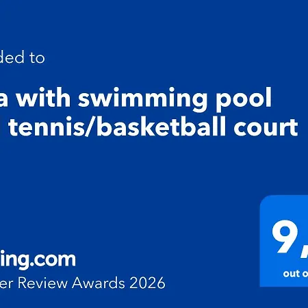 With Swimming Pool And Tennis/basketball Court